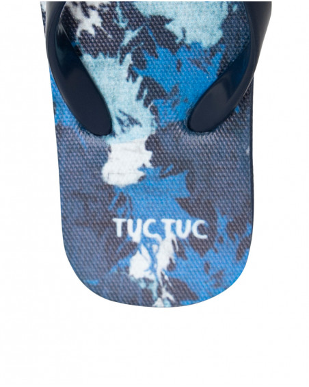 Tongs imprimées garçon bleu surf club