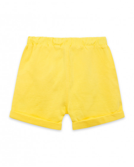 Bermuda en jersey lacets garçon jaune funcactus Bermuda en jersey lacets garçon jaune funcactus