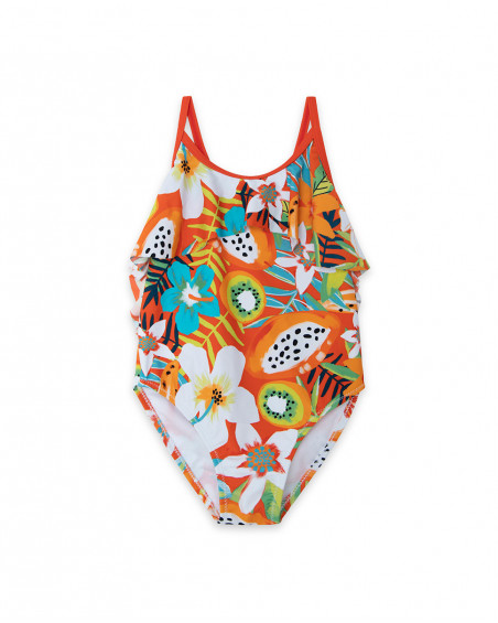 Maillot de bain volants fille orange summer festival Maillot de bain volants fille orange summer festival