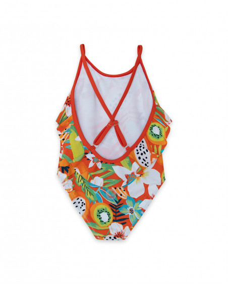 Maillot de bain volants fille orange summer festival Maillot de bain volants fille orange summer festival