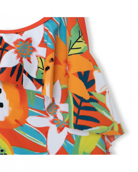 Maillot de bain volants fille orange summer festival Maillot de bain volants fille orange summer festival