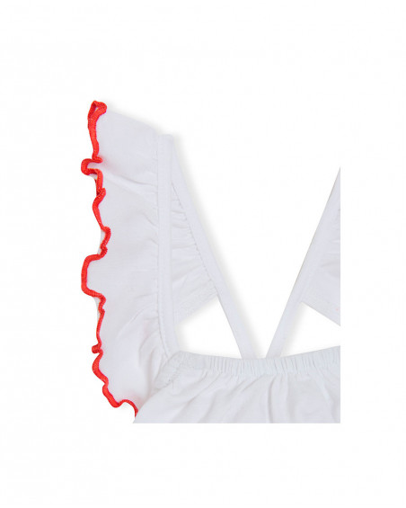 Tee-shirt et short en jersey imprimé fille blanche enjoy the sun Tee-shirt et short en jersey imprimé fille blanche enjoy the sun