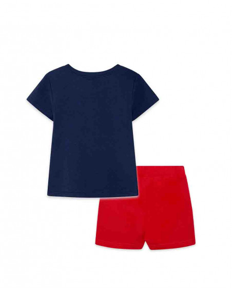 Tee-shirt et bermuda en jersey lacets garçon bleu red submarine Tee-shirt et bermuda en jersey lacets garçon bleu red submarine
