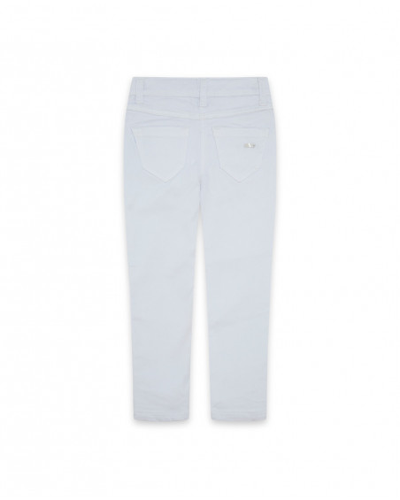 Pantalon en jeans fleur fille blanche summer festival Pantalon en jeans fleur fille blanche summer festival
