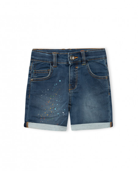 Bermuda en jeans avec poches garçon bleu free time