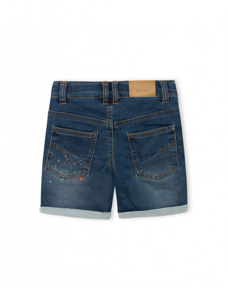 Bermuda en jeans avec poches garçon bleu free time