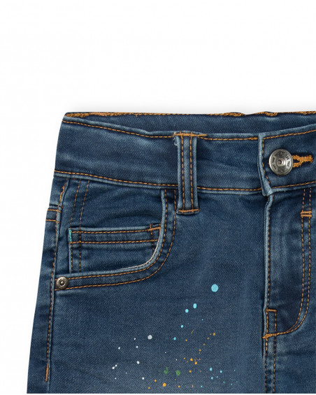 Bermuda en jeans avec poches garçon bleu free time