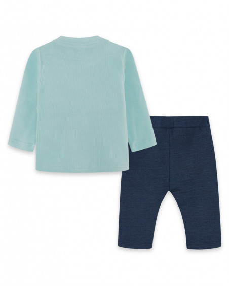 T-shirt et pantalon en peluche éléphant garçon bleu alphabet T-shirt et pantalon en peluche éléphant garçon bleu alphabet