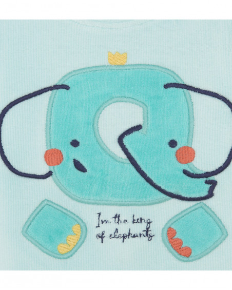 T-shirt et pantalon en peluche éléphant garçon bleu alphabet T-shirt et pantalon en peluche éléphant garçon bleu alphabet