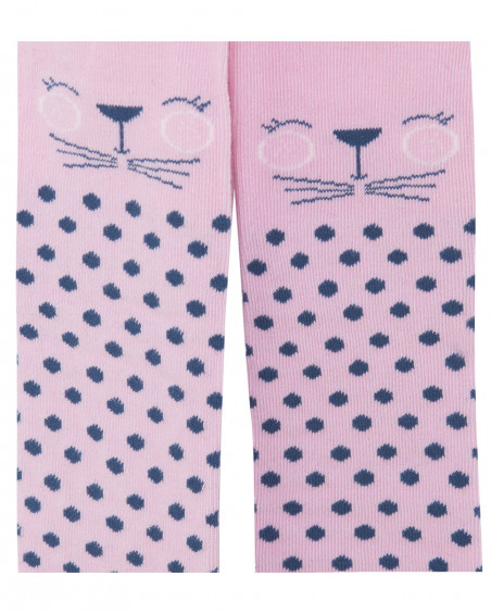 Collants points fille roses glaciar Collants points fille roses glaciar