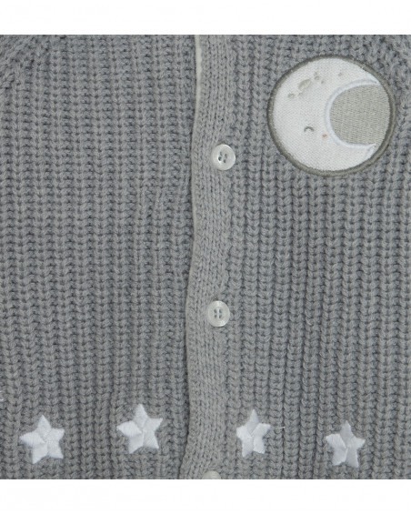 Veste en tricot avec capuche garçon grise luna llena Veste en tricot avec capuche garçon grise luna llena