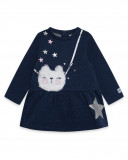 Robe en coton molletonné étoiles fille bleue glaciar Robe en coton molletonné étoiles fille bleue glaciar