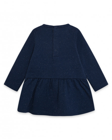 Robe en coton molletonné étoiles fille bleue glaciar Robe en coton molletonné étoiles fille bleue glaciar