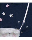 Robe en coton molletonné étoiles fille bleue glaciar Robe en coton molletonné étoiles fille bleue glaciar