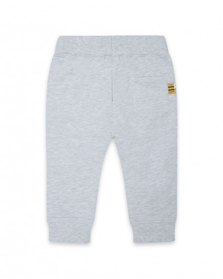 Pantalon en peluche lacets garçon gris bee happy Pantalon en peluche lacets garçon gris bee happy
