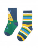 Lot 2 chaussettes imprimés garçon vertes color hikers Lot 2 chaussettes imprimés garçon vertes color hikers