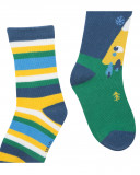 Lot 2 chaussettes imprimés garçon vertes color hikers Lot 2 chaussettes imprimés garçon vertes color hikers