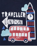 Tee-shirt en jersey message garçon bleu hello london Tee-shirt en jersey message garçon bleu hello london