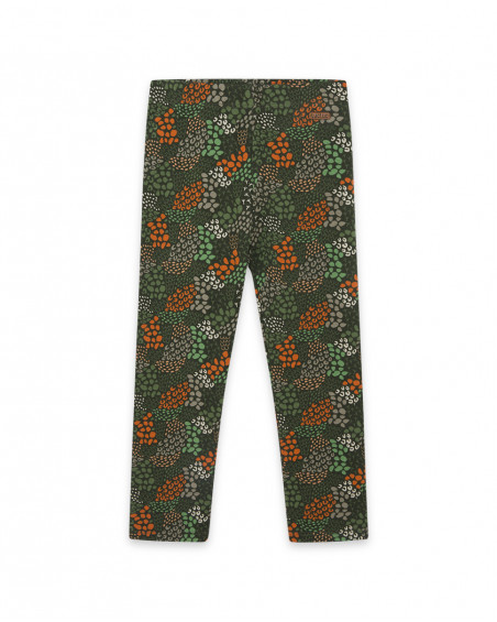 Leggings en jersey imprimé fille verts hidden nature Leggings en jersey imprimé fille verts hidden nature