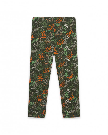 Leggings en jersey imprimé fille verts hidden nature Leggings en jersey imprimé fille verts hidden nature