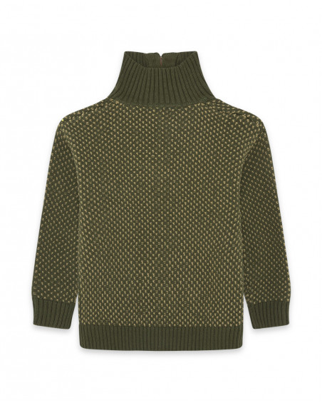 Pull-over en tricot avec fermeture éclair garçon vert northern