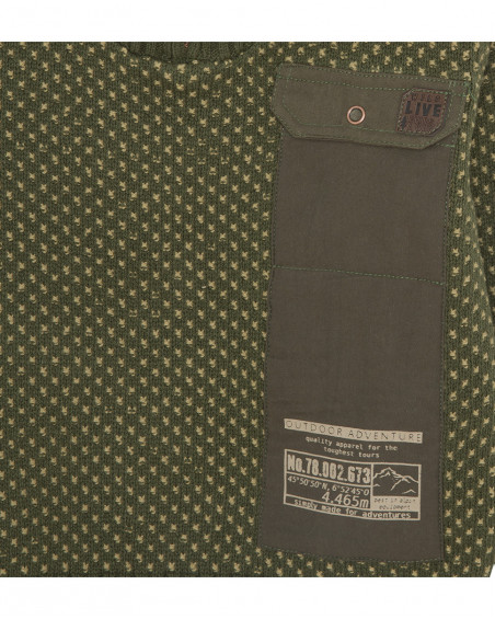 Pull-over en tricot avec fermeture éclair garçon vert northern