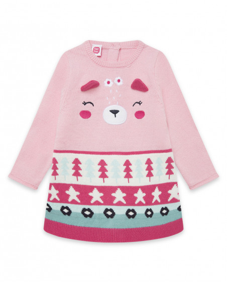 Robe en tricot visage fille rose dancing in the woods Robe en tricot visage fille rose dancing in the woods