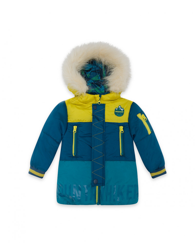 Parka matelassée avec capuche garçon bleue color hikers