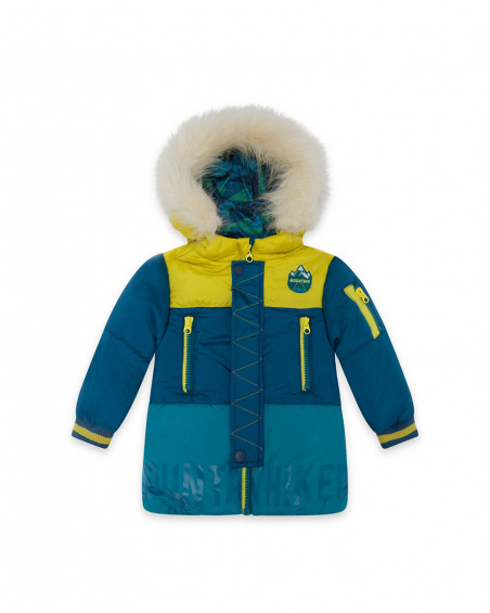 Parka matelassée avec capuche garçon bleue color hikers Parka matelassée avec capuche garçon bleue color hikers