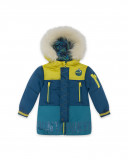 Parka matelassée avec capuche garçon bleue color hikers Parka matelassée avec capuche garçon bleue color hikers