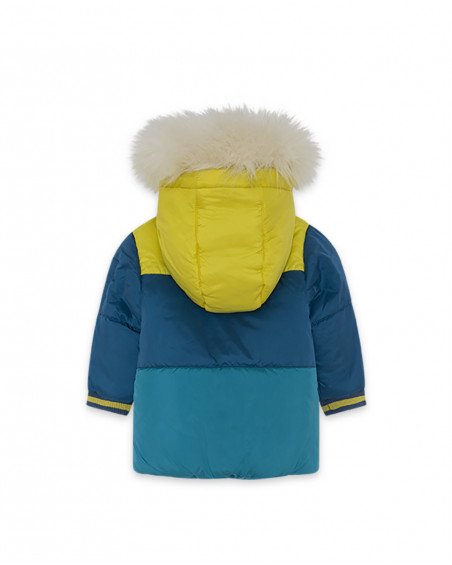 Parka matelassée avec capuche garçon bleue color hikers Parka matelassée avec capuche garçon bleue color hikers