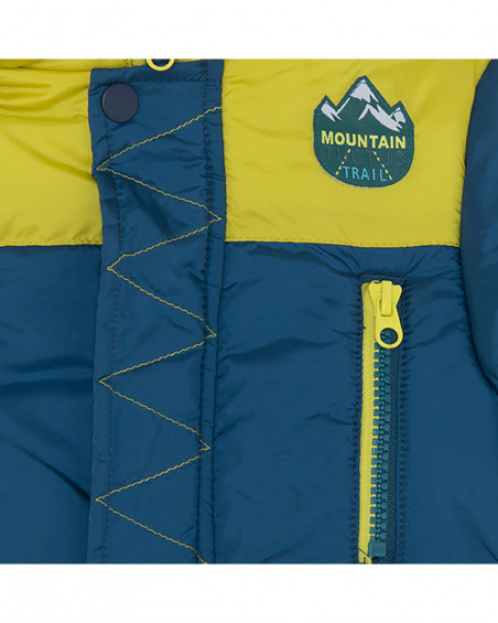 Parka matelassée avec capuche garçon bleue color hikers Parka matelassée avec capuche garçon bleue color hikers