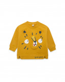 Sweat-shirt en peluche lion garçon orange basicos kids Sweat-shirt en peluche lion garçon orange basicos kids