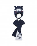Bonnet et écharpe polaire petit ourson garçon bleu glaciar Bonnet et écharpe polaire petit ourson garçon bleu glaciar