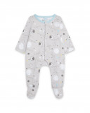 Grenouillère en jersey long avec pieds garçon gris luna llena Grenouillère en jersey long avec pieds garçon gris luna llena