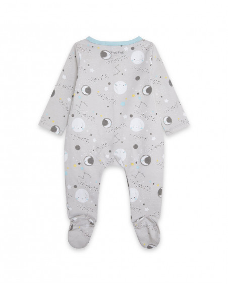 Grenouillère en jersey long avec pieds garçon gris luna llena Grenouillère en jersey long avec pieds garçon gris luna llena