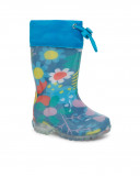 Bottes de pluie lumière fleurs fille bleues color hikers Bottes de pluie lumière fleurs fille bleues color hikers