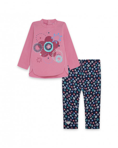 T-shirt et leggings en jersey imprimé fille rose kyoto girls T-shirt et leggings en jersey imprimé fille rose kyoto girls
