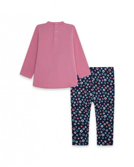 T-shirt et leggings en jersey imprimé fille rose kyoto girls T-shirt et leggings en jersey imprimé fille rose kyoto girls