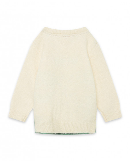 Pull-over en tricot dinosaure garçon blanc highlands Pull-over en tricot dinosaure garçon blanc highlands