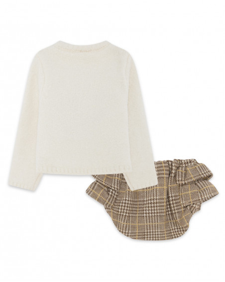 Pull-over en tricot et slip noeud fille beige brownie bears Pull-over en tricot et slip noeud fille beige brownie bears