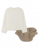 Pull-over en tricot et slip noeud fille beige brownie bears Pull-over en tricot et slip noeud fille beige brownie bears