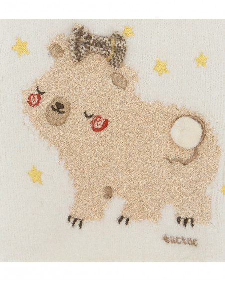 Pull-over en tricot et slip noeud fille beige brownie bears Pull-over en tricot et slip noeud fille beige brownie bears