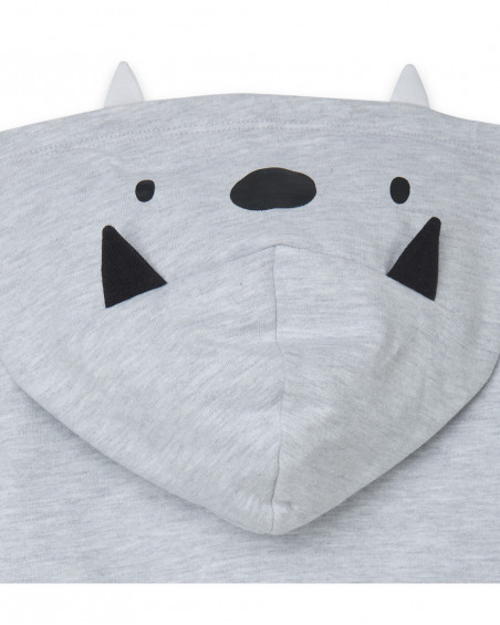 Sweat et pantalon en peluche jogging garçon gris bee happy Sweat et pantalon en peluche jogging garçon gris bee happy