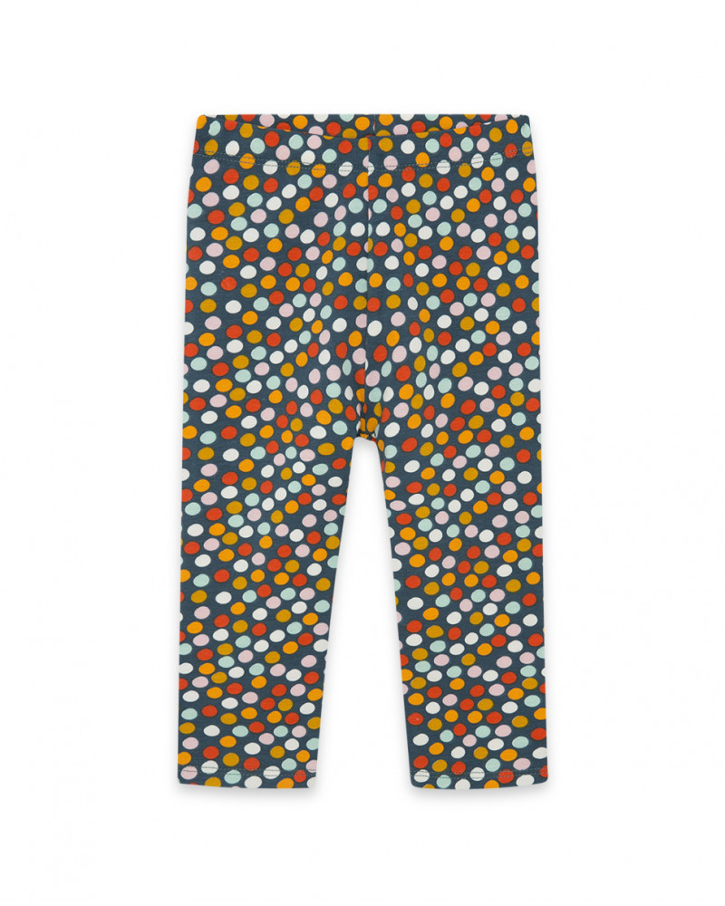 Leggings en jersey points fille orange basicos kids