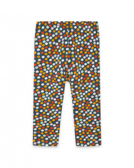 Leggings en jersey points fille orange basicos kids Leggings en jersey points fille orange basicos kids