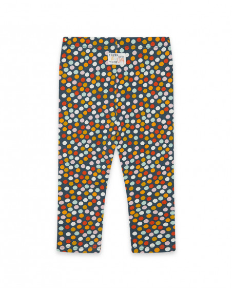 Leggings en jersey points fille orange basicos kids Leggings en jersey points fille orange basicos kids