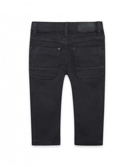 Pantalon en sergé lacets garçon gris mountain Pantalon en sergé lacets garçon gris mountain
