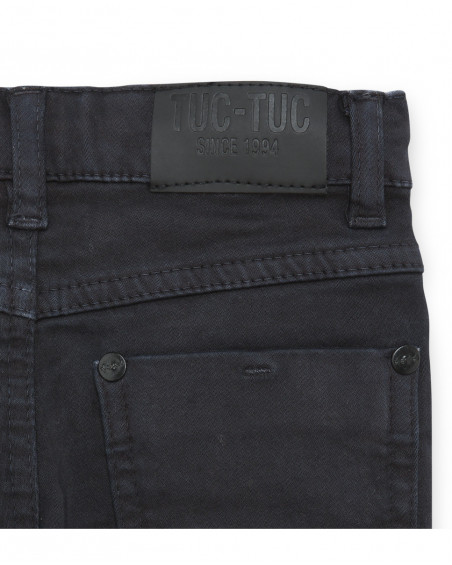 Pantalon en sergé lacets garçon gris mountain Pantalon en sergé lacets garçon gris mountain