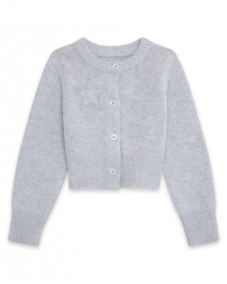 Veste en tricot boutons fille gris glaciar Veste en tricot boutons fille gris glaciar